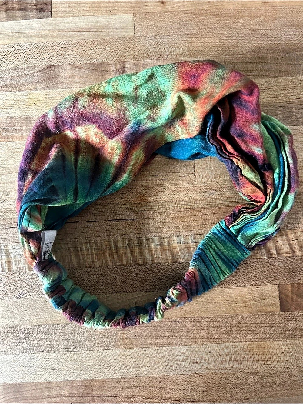 RAYON Tie-Dye Headband in Green & Blue Like New